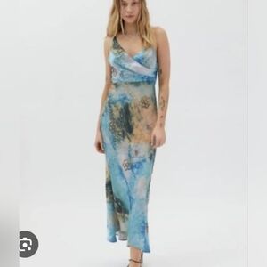 Urban Outfitters Blue and Tan Maxi Dress